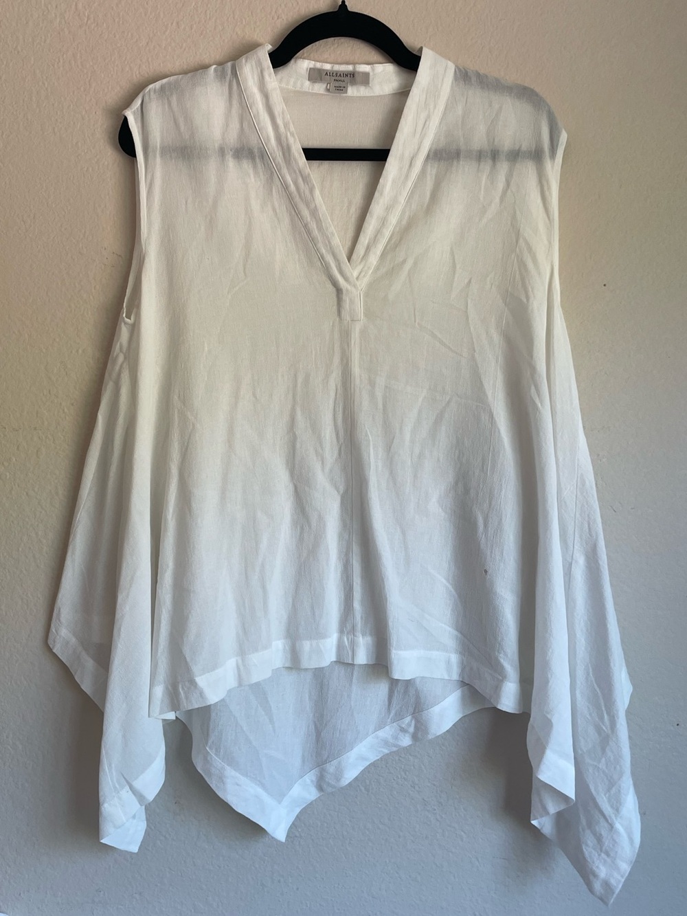 All Saints White Sleeveless Top - size small